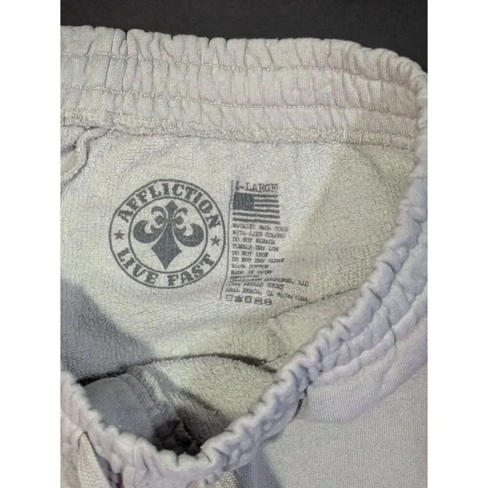 NWT Affliction River Styx Sweatpants Mens XL Grey Green Skulls Y2K Gothic NEW